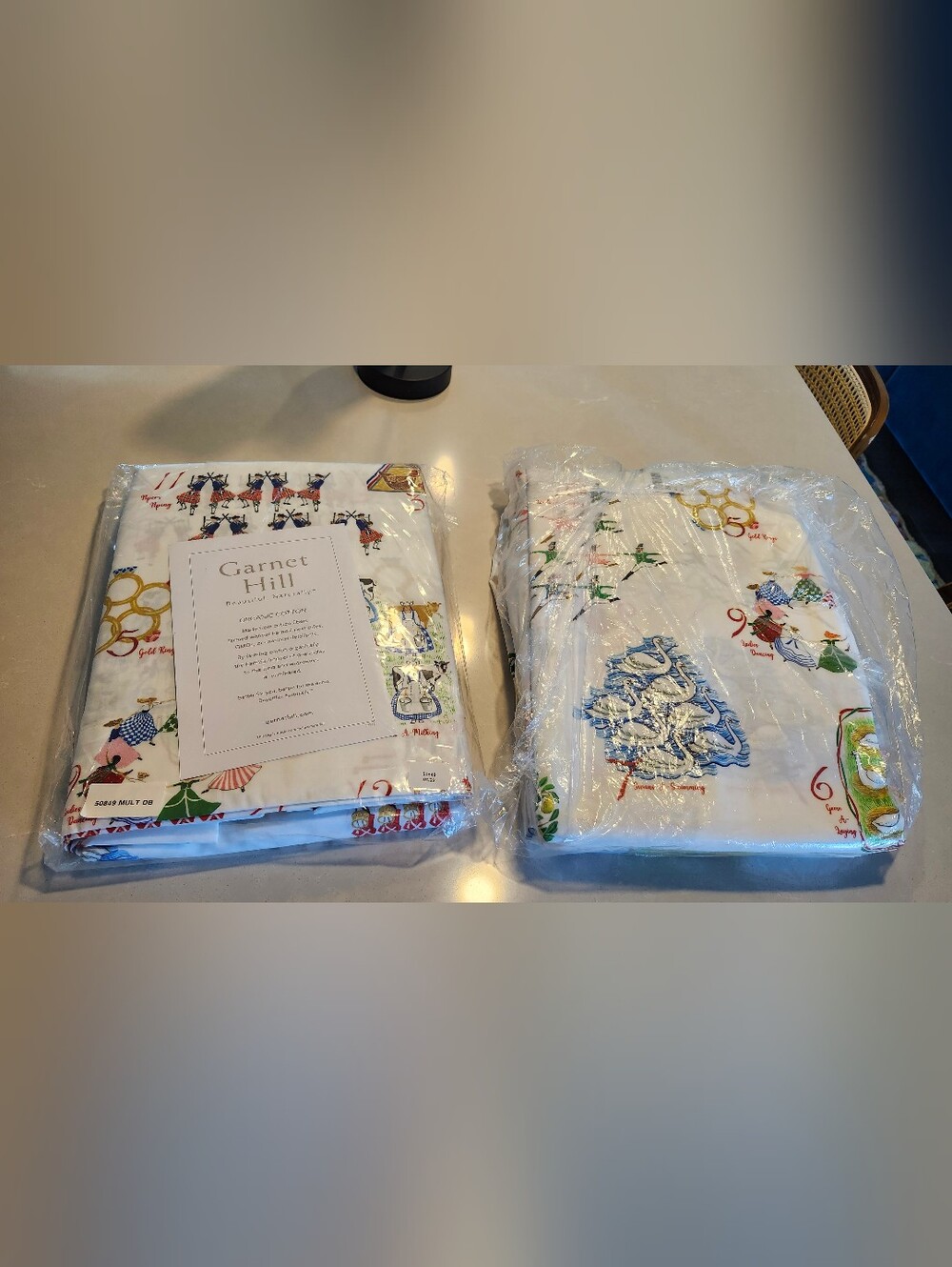 Garnet Hill Organic Cotton Christmas Sheets- Double Size- Two Sets!!